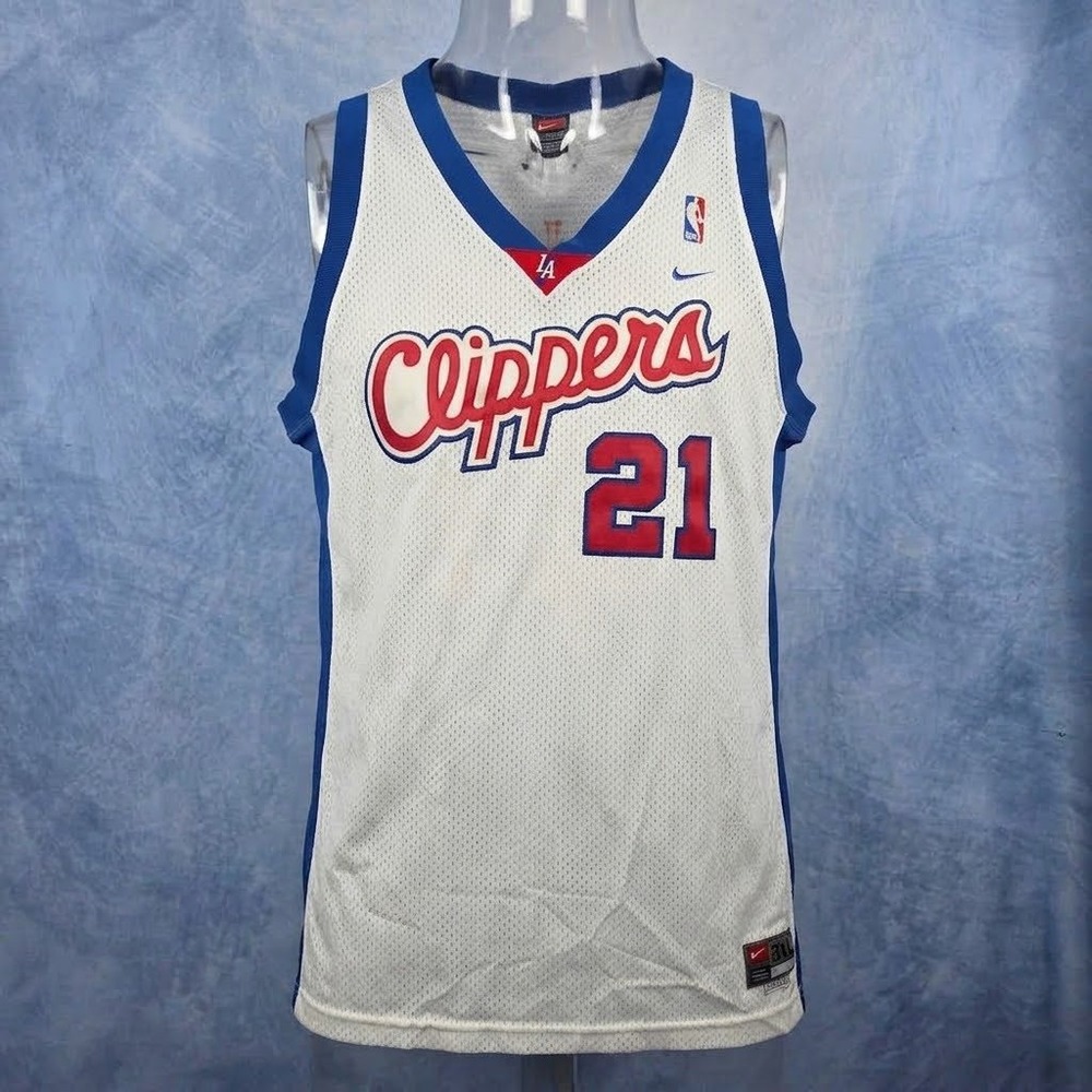Vintage Nike NBA LA Clippers Darius Miles 21 Jersey White Mesh Mens 3XL +2